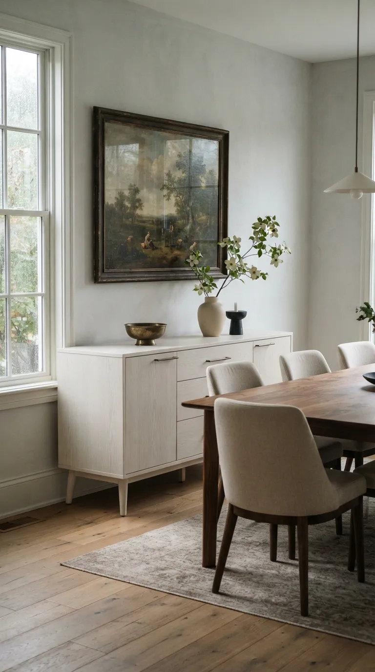 dining room buffet decor modern Vintage Art Contrast