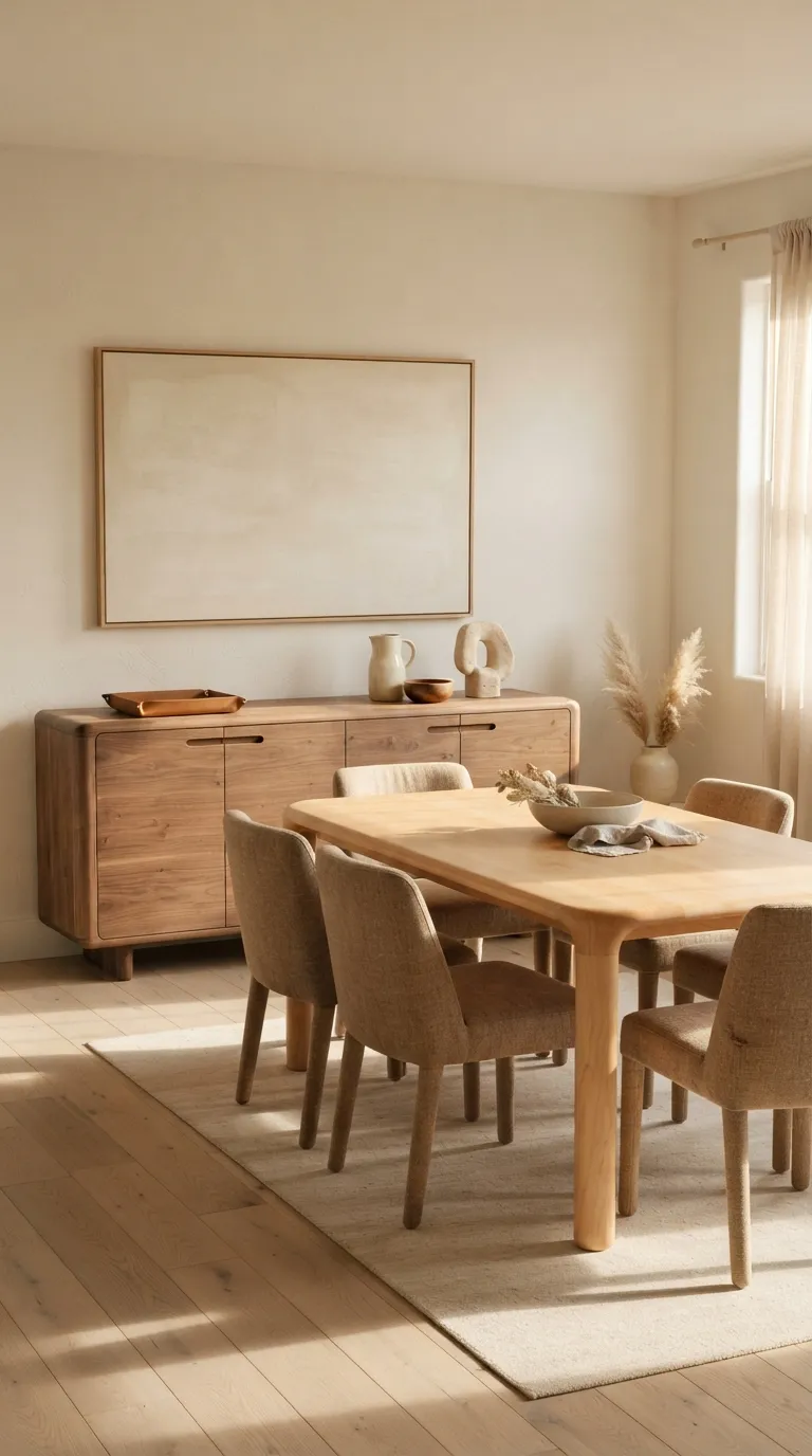 dining room buffet decor modern Warm Minimalist Layers