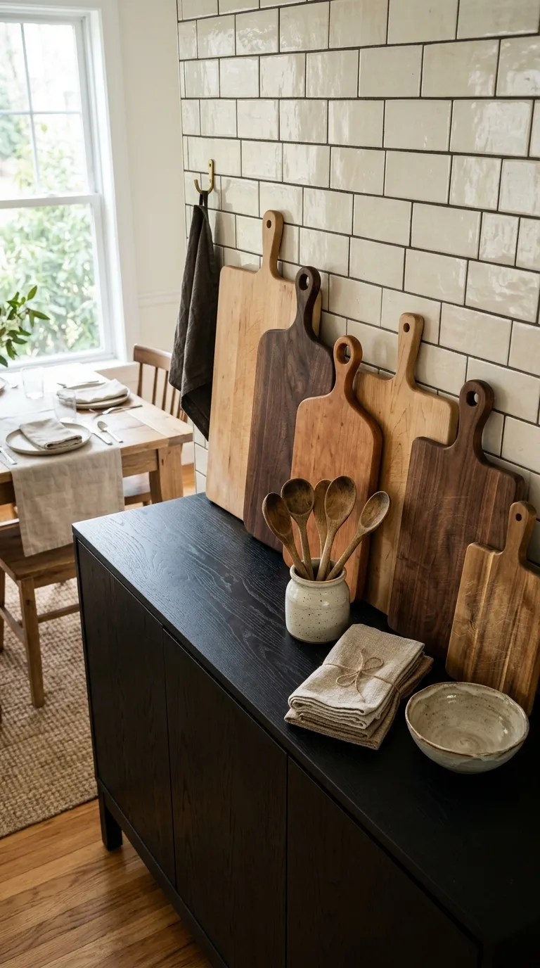 dining room cabinet decor Layered Cutting Boards