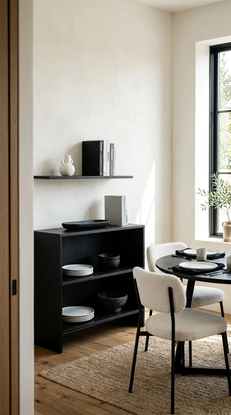 dining room cabinet decor Minimal Black and White Cabinet