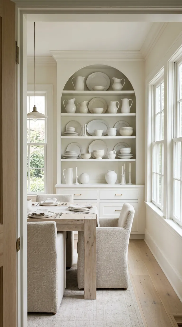 dining room cabinet decor Monochrome White Display