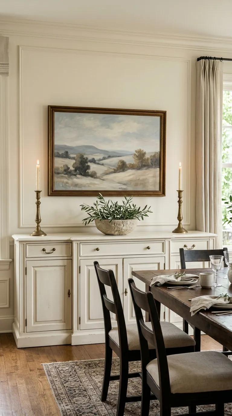 dining room cabinet decor Symmetrical Candle Styling