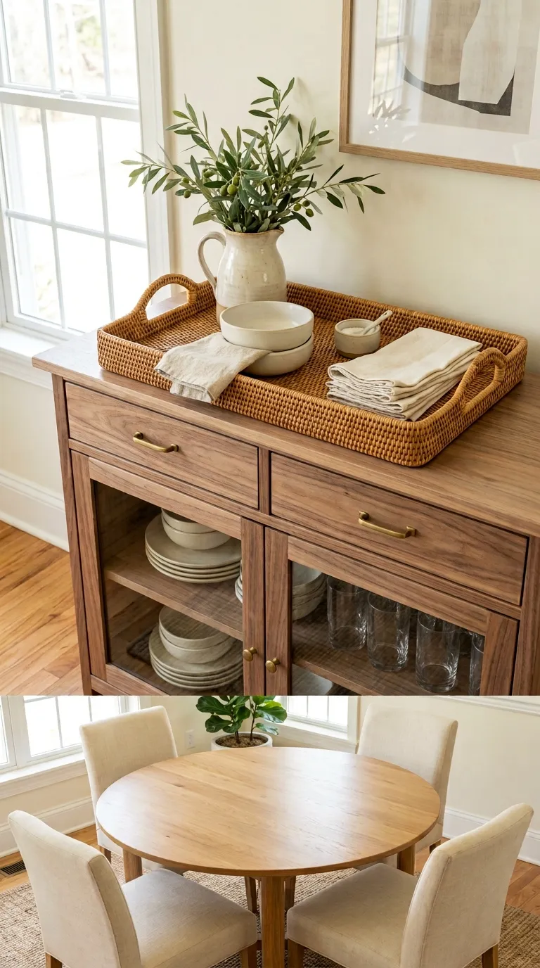 dining room cabinet decor Tray-Based Cabinet Arrangement