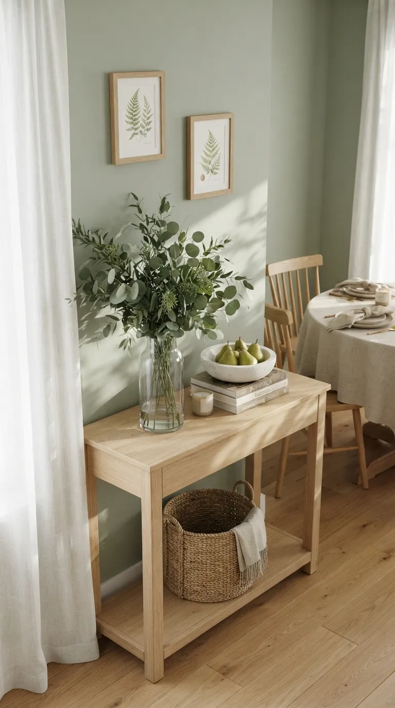 dining room console table decor Fresh Greenery and Branches