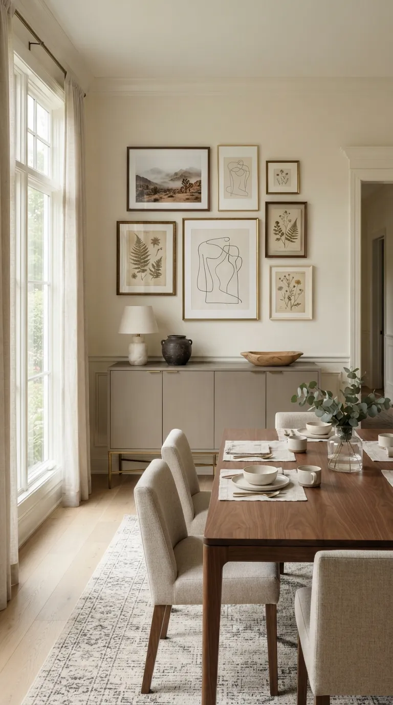 dining room console table decor Gallery Wall Backdrop