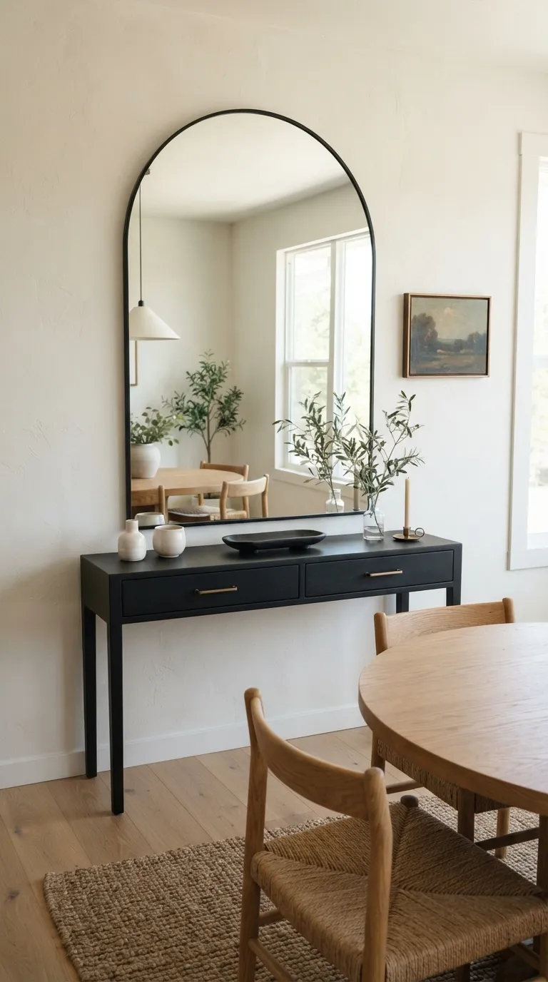 dining room console table decor Oversized Mirror Focus