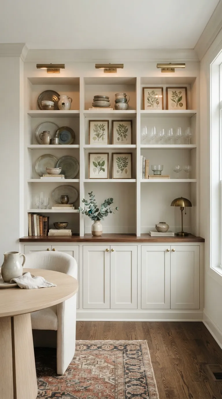dining room corner decor Built-In Display Shelves