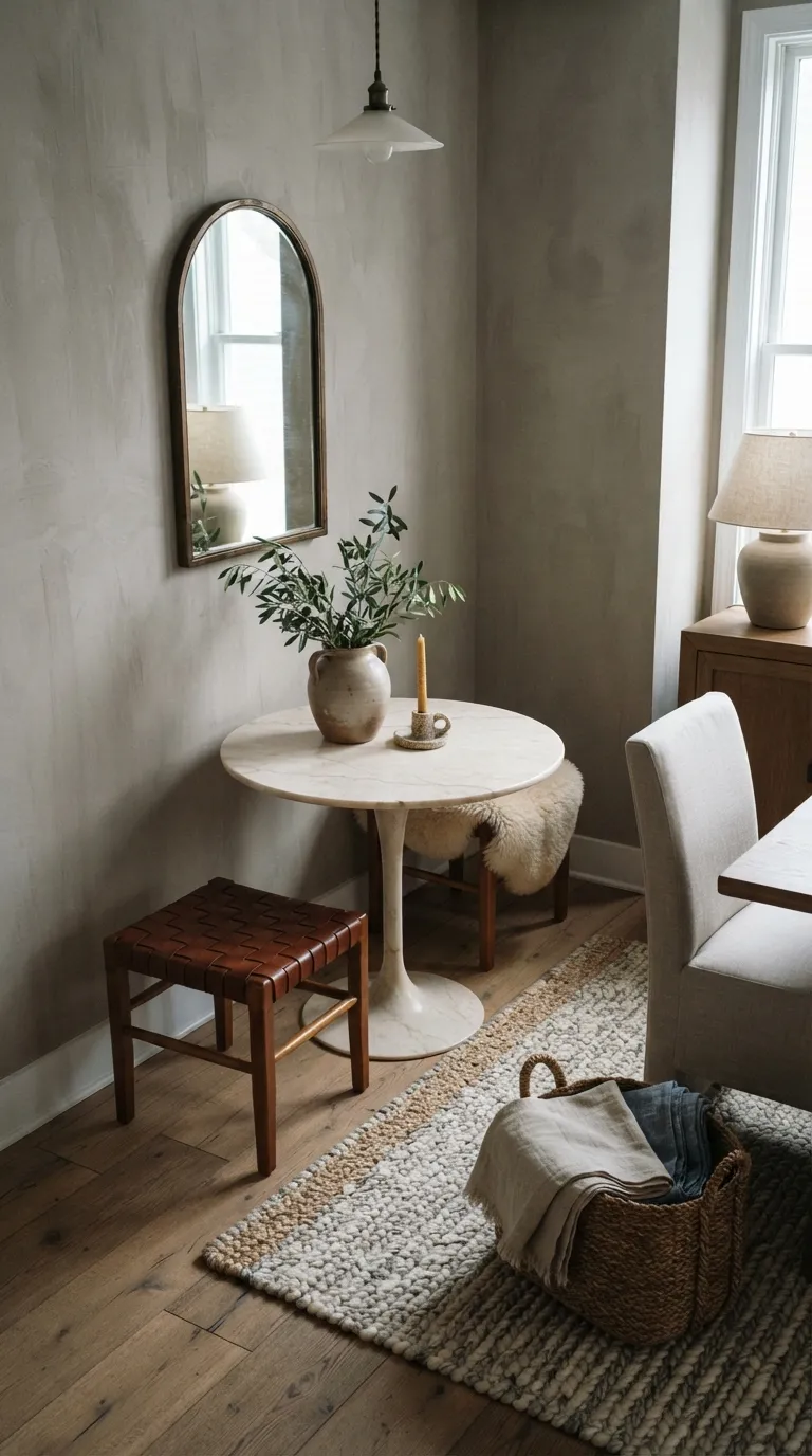 dining room corner decor Marble Pedestal Table