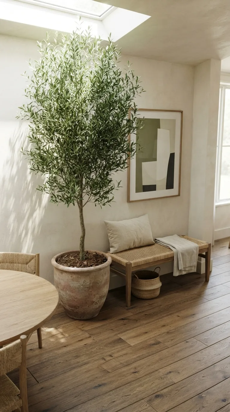 dining room corner decor Tall Olive Tree
