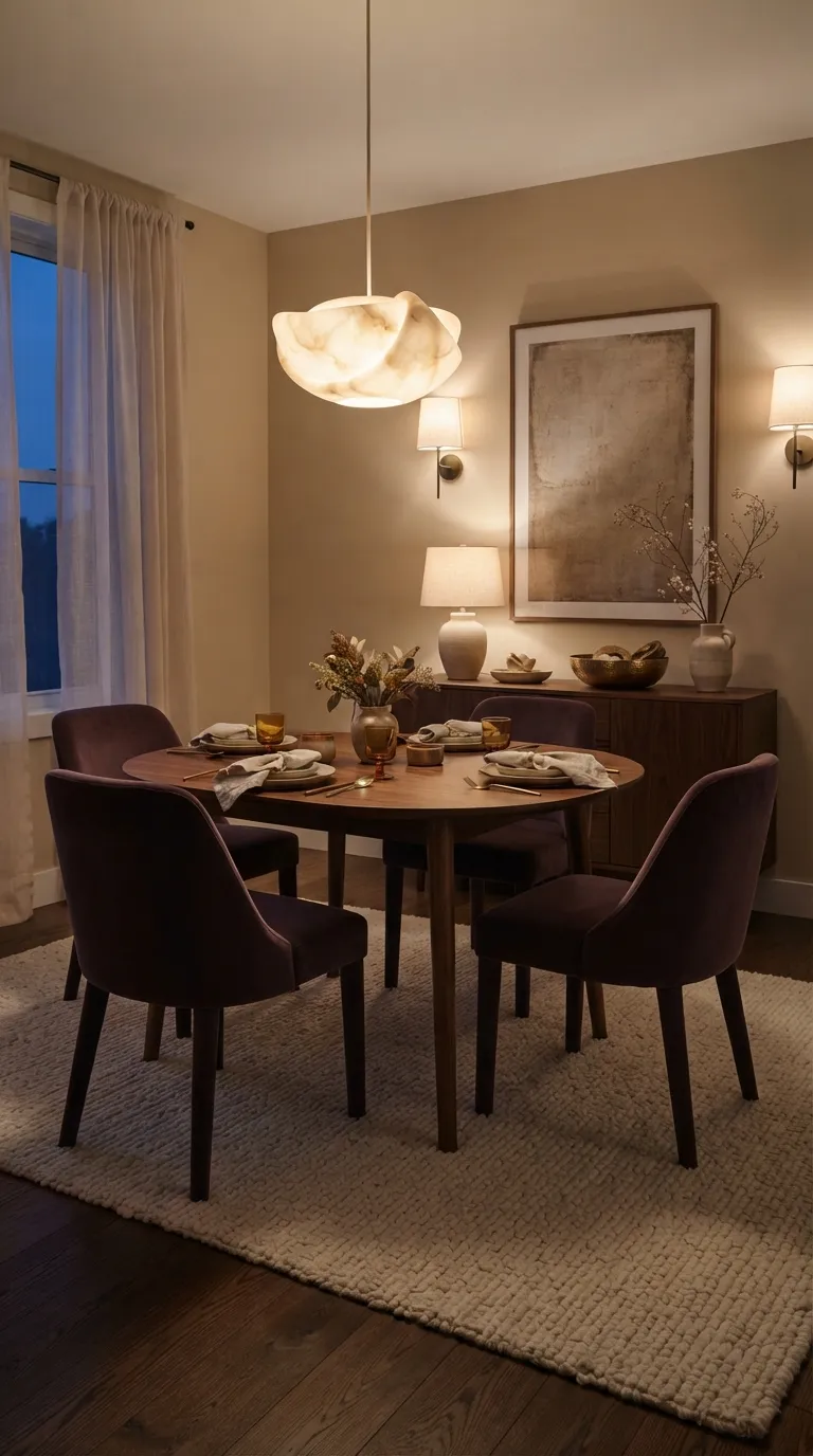 dining room decor apartment Cozy Layered Lighting