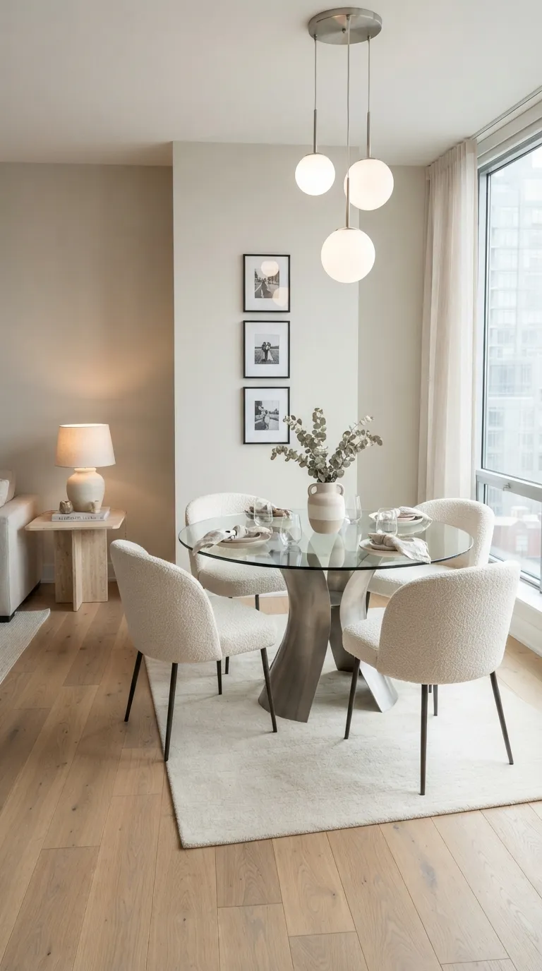 dining room decor apartment Glass Table Glow