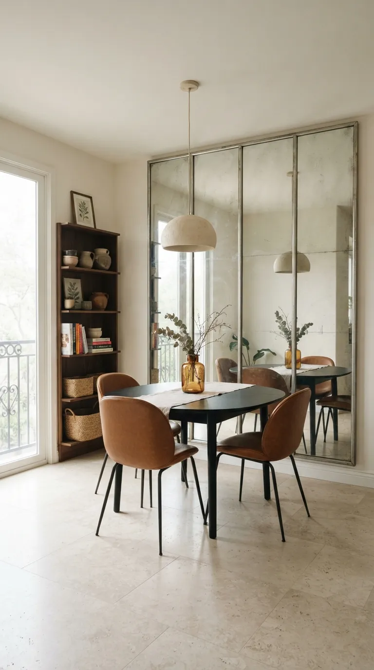 dining room decor apartment Mirror-Filled Wall