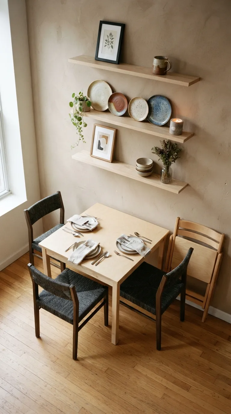 dining room decor small space Slim Wall Shelves