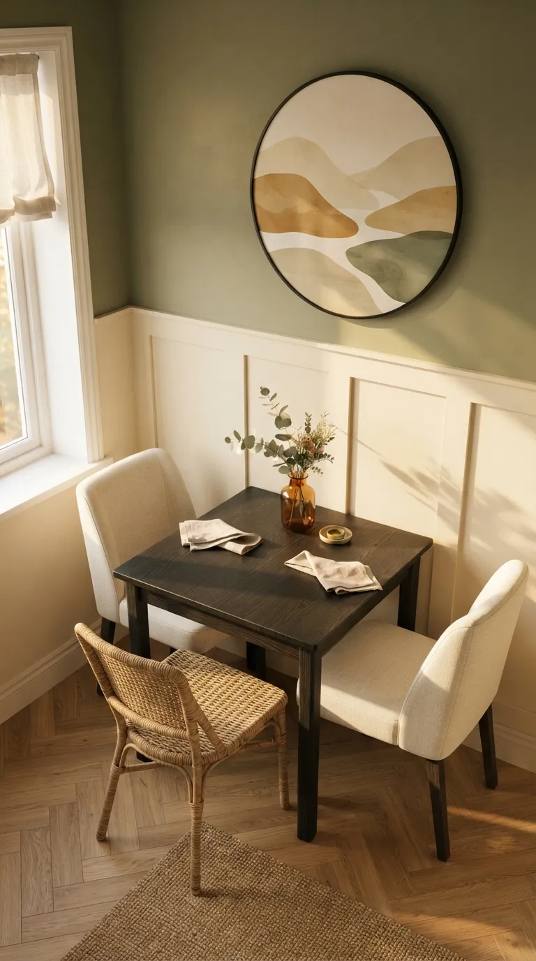 dining room decor small space Two-Tone Dining Nook