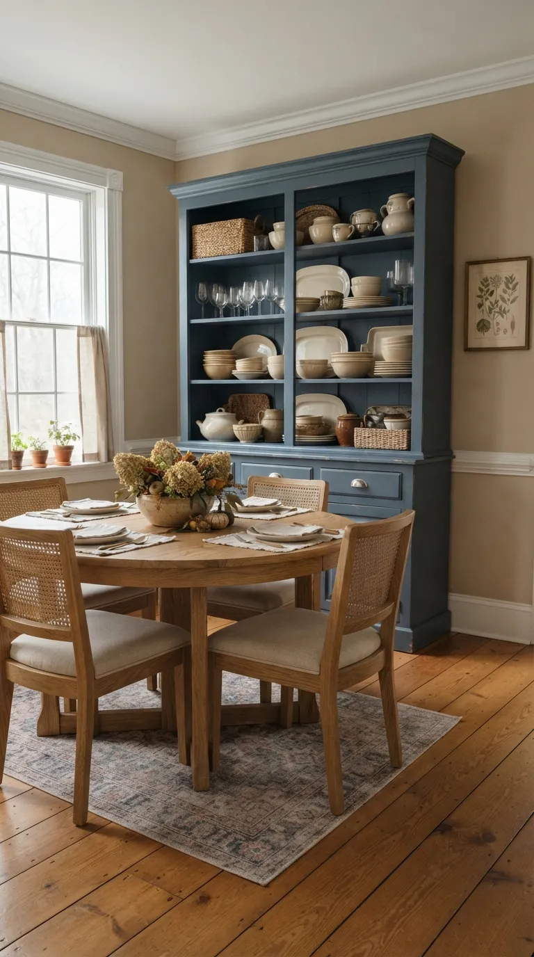dining room decor traditional Classic Blue Hutch