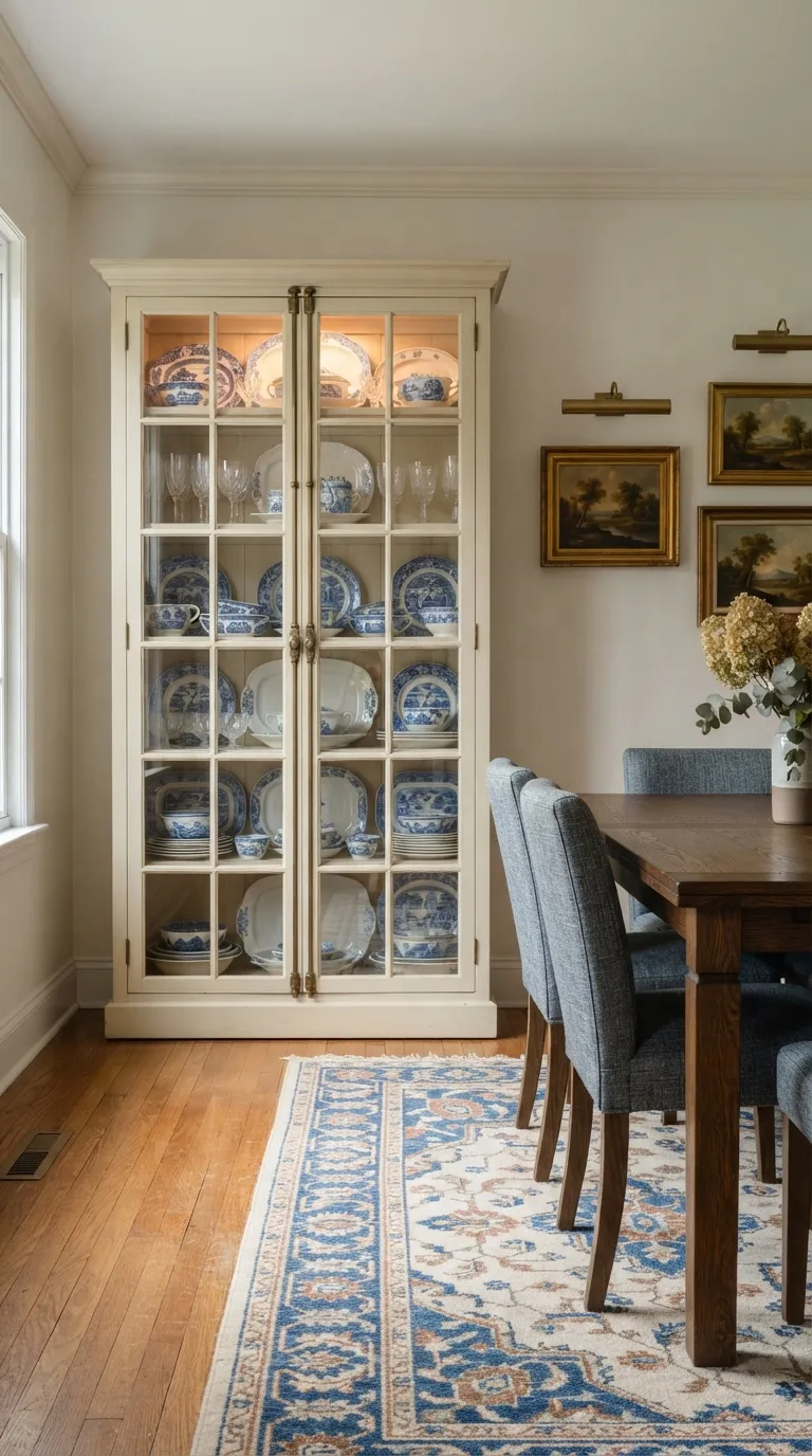 dining room decor traditional Curated China Cabinet