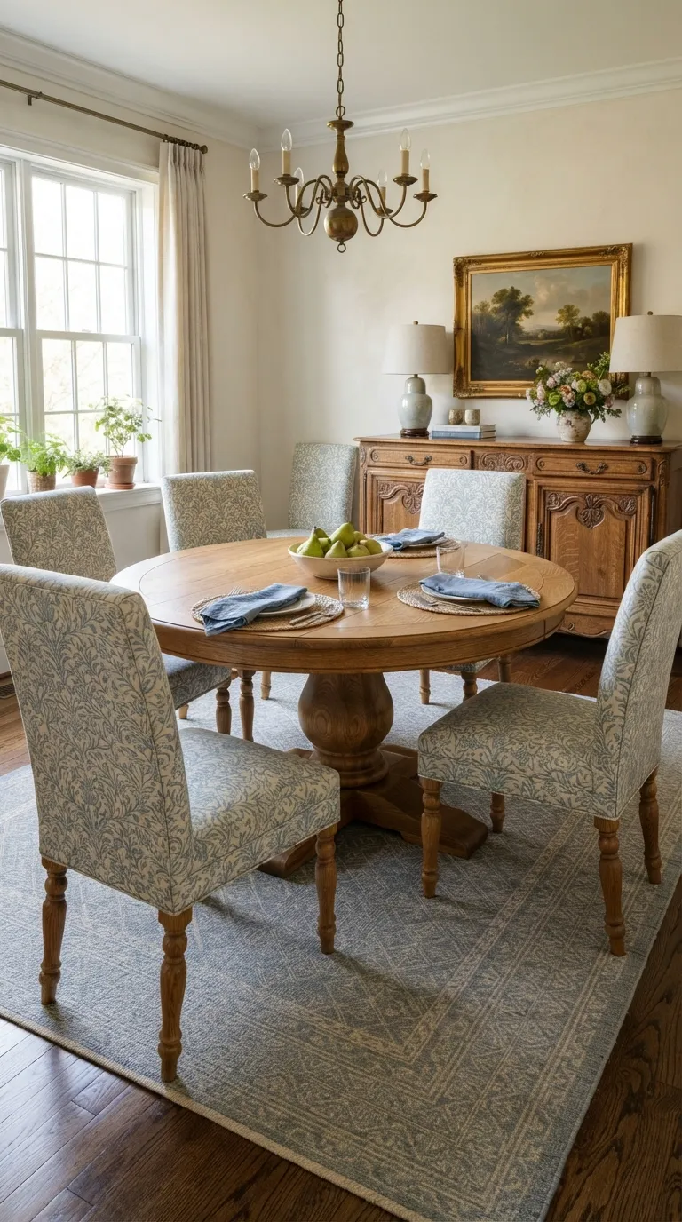 dining room decor traditional Patterned Upholstered Chairs