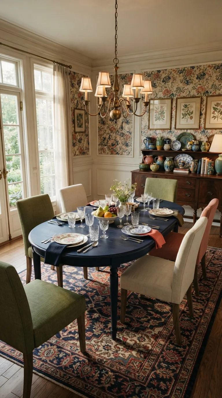 dining room decor traditional Playful Traditional Mix