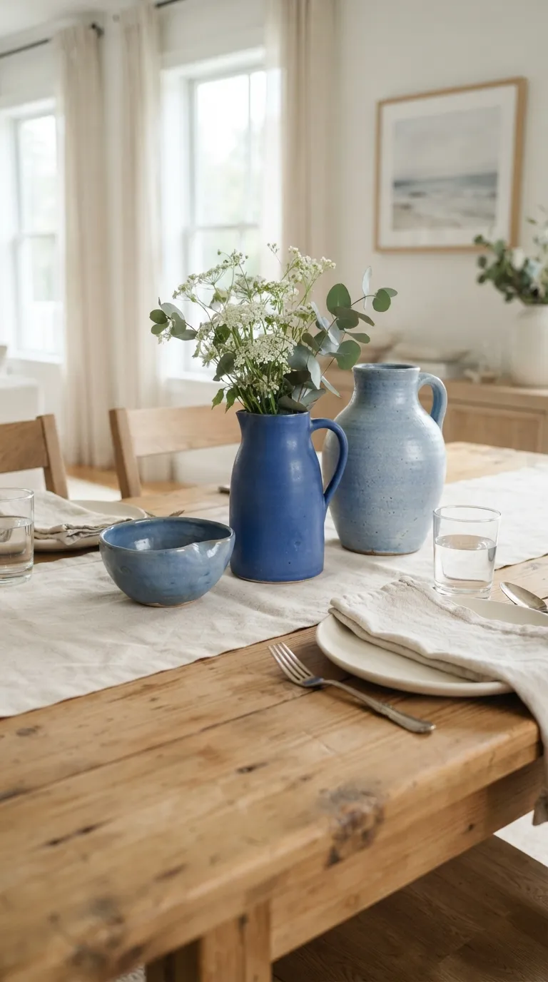 dining room table decor ideas Blue Ceramic Collection