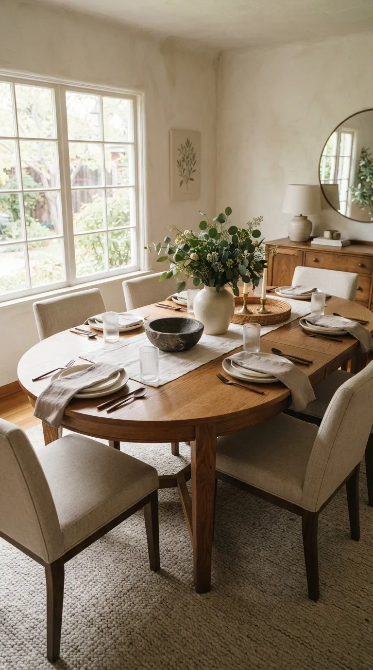 dining room table decor ideas Effortless Mixed Textures
