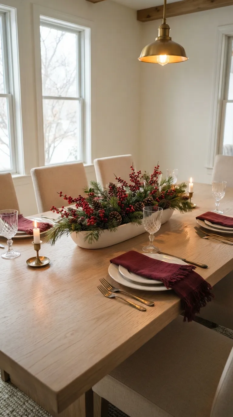 dining room table decor ideas Festive Berry Centerpiece