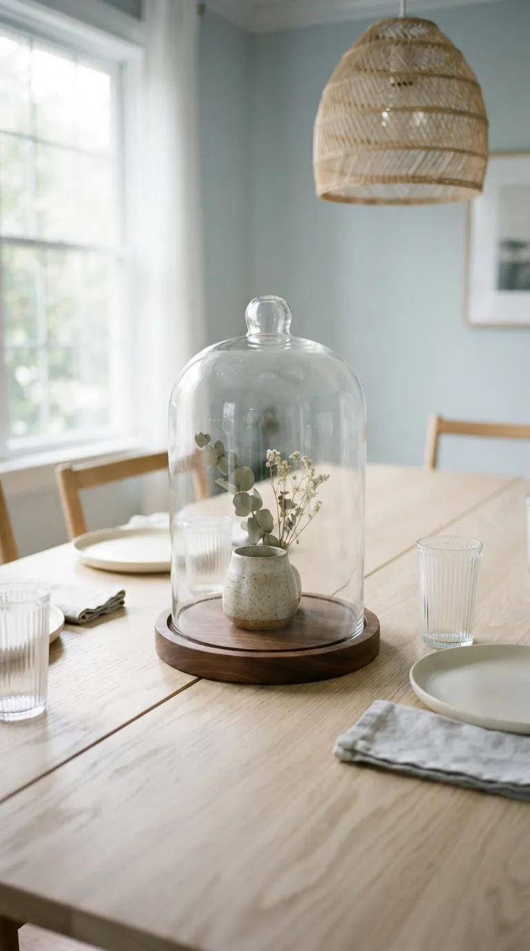 dining room table decor ideas Glass Cloche Display