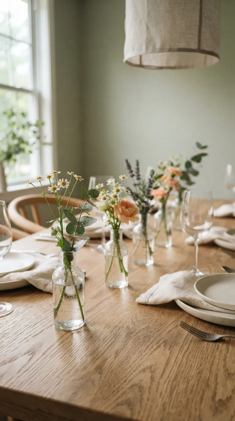 dining room table decor ideas Mini Flower Bud Vases
