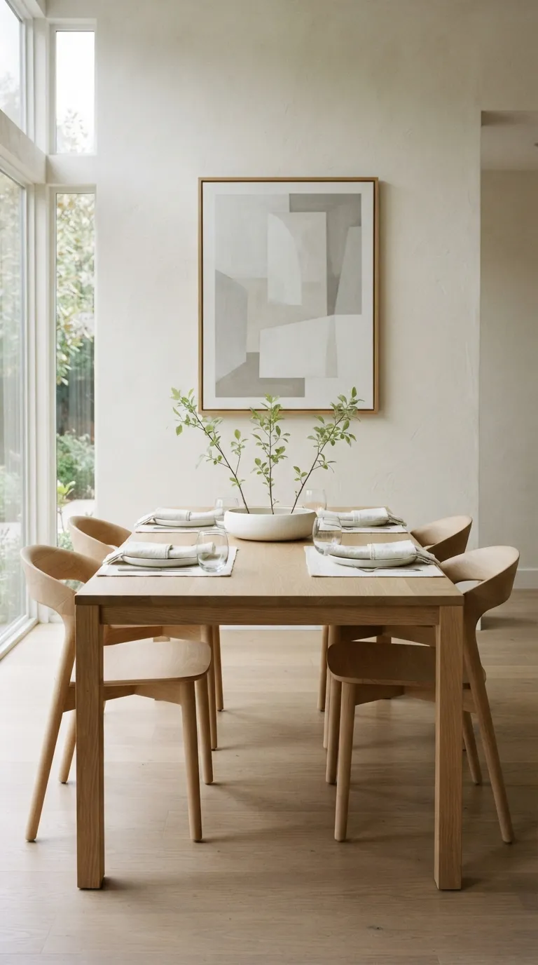 dining room table decor ideas Minimalist White Table