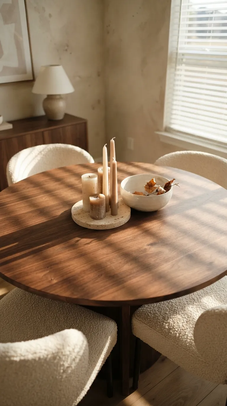 dining room table decor ideas Neutral Candle Cluster