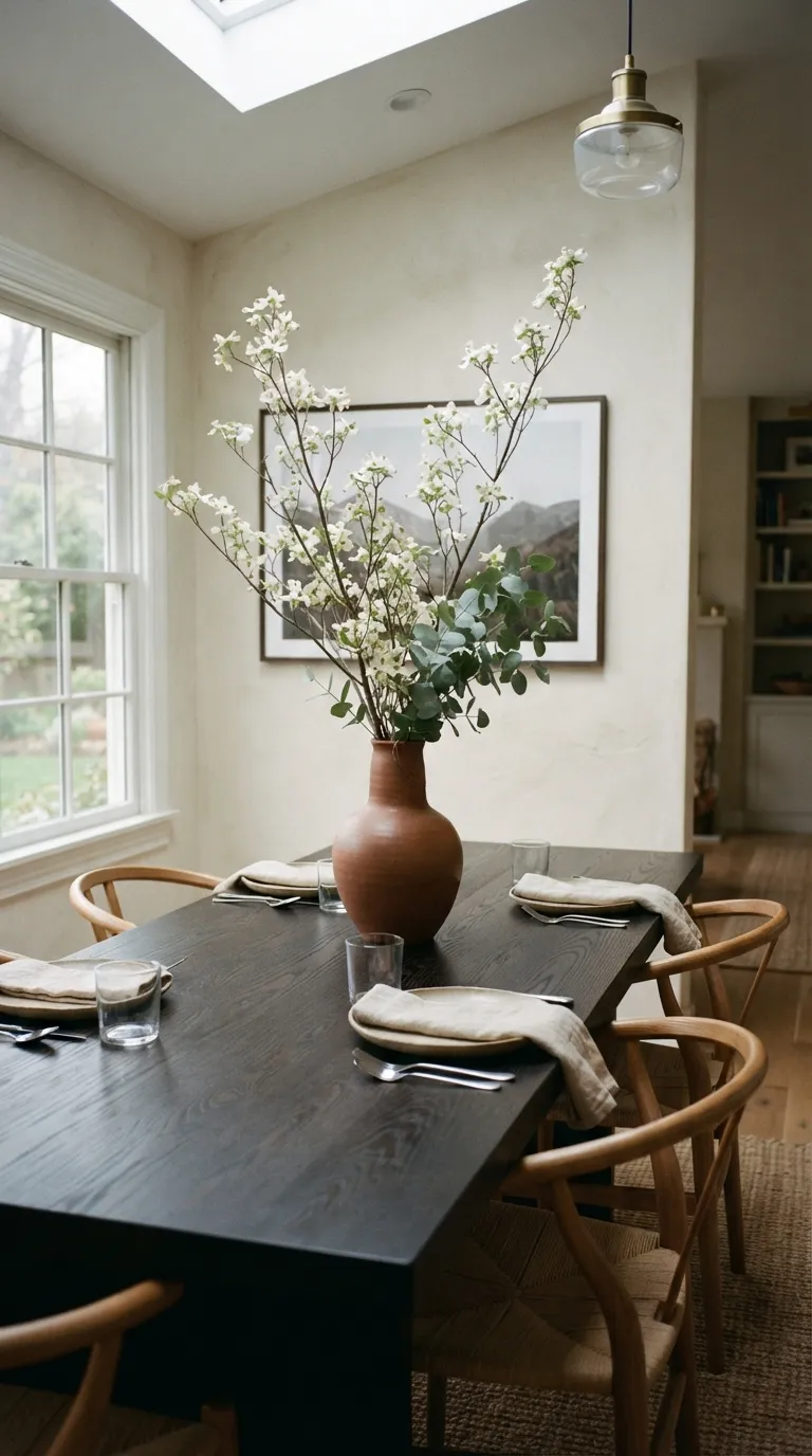 dining room table decor ideas Single Statement Vase