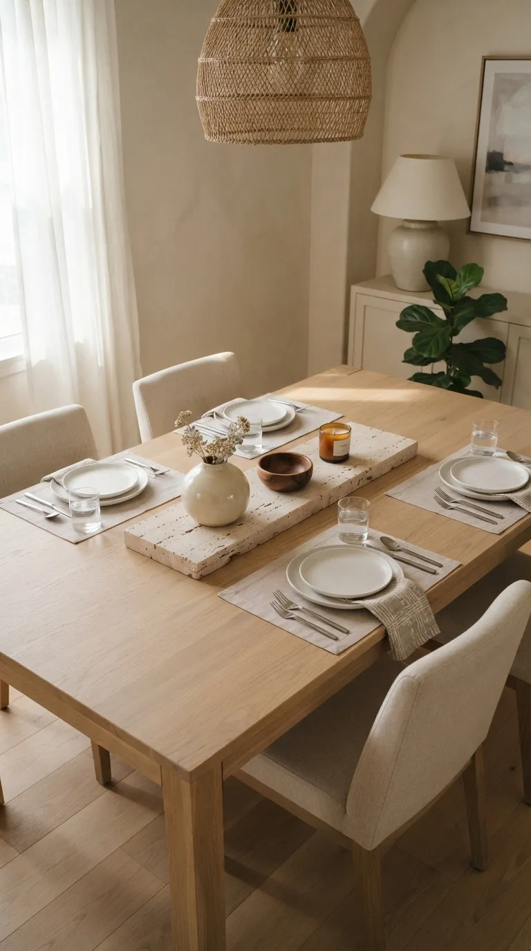 dining room table decor ideas Stone Tray Arrangement