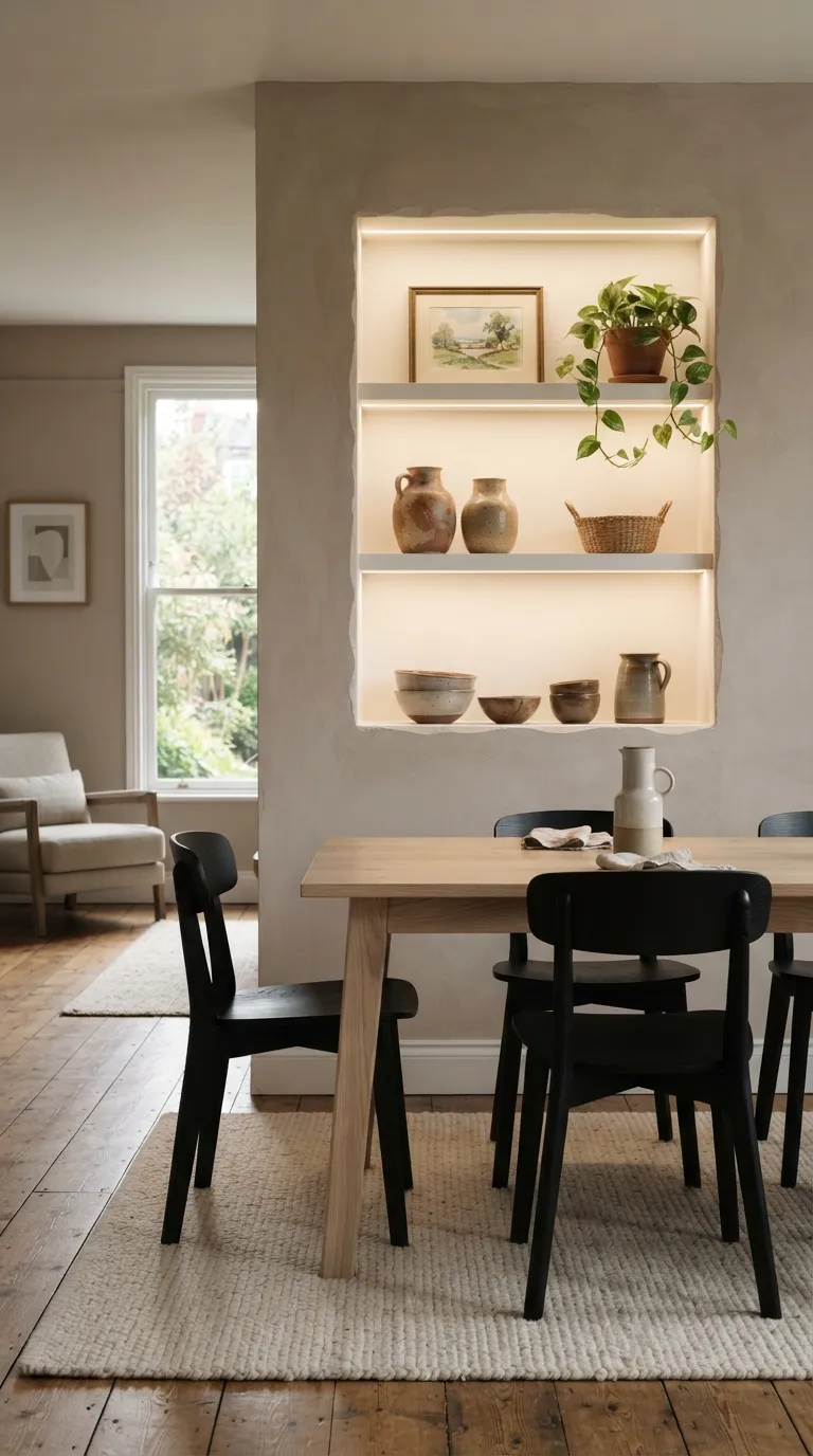 dining room wall decor ideas simple Built-In Display Niche