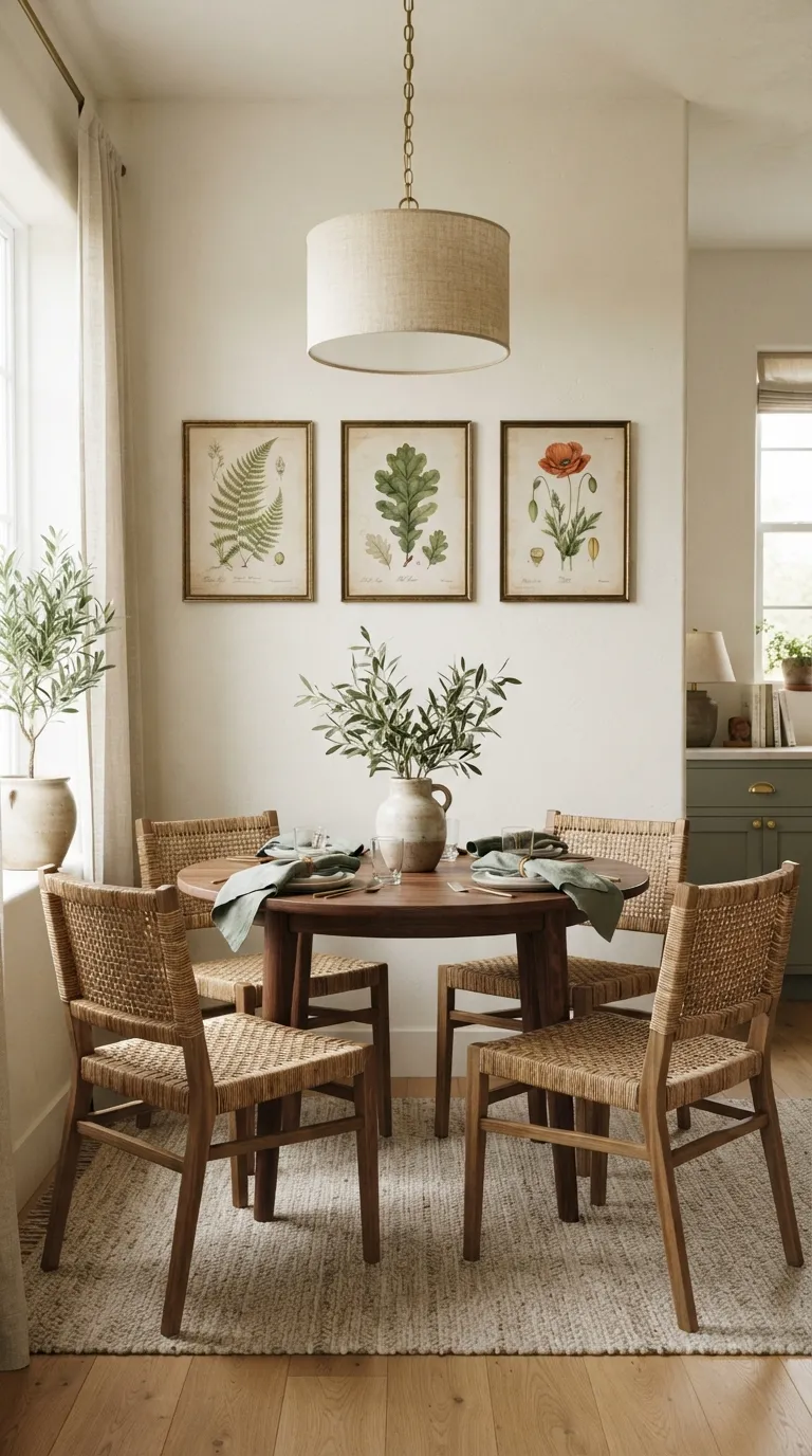 dining room wall decor ideas simple Framed Botanical Prints