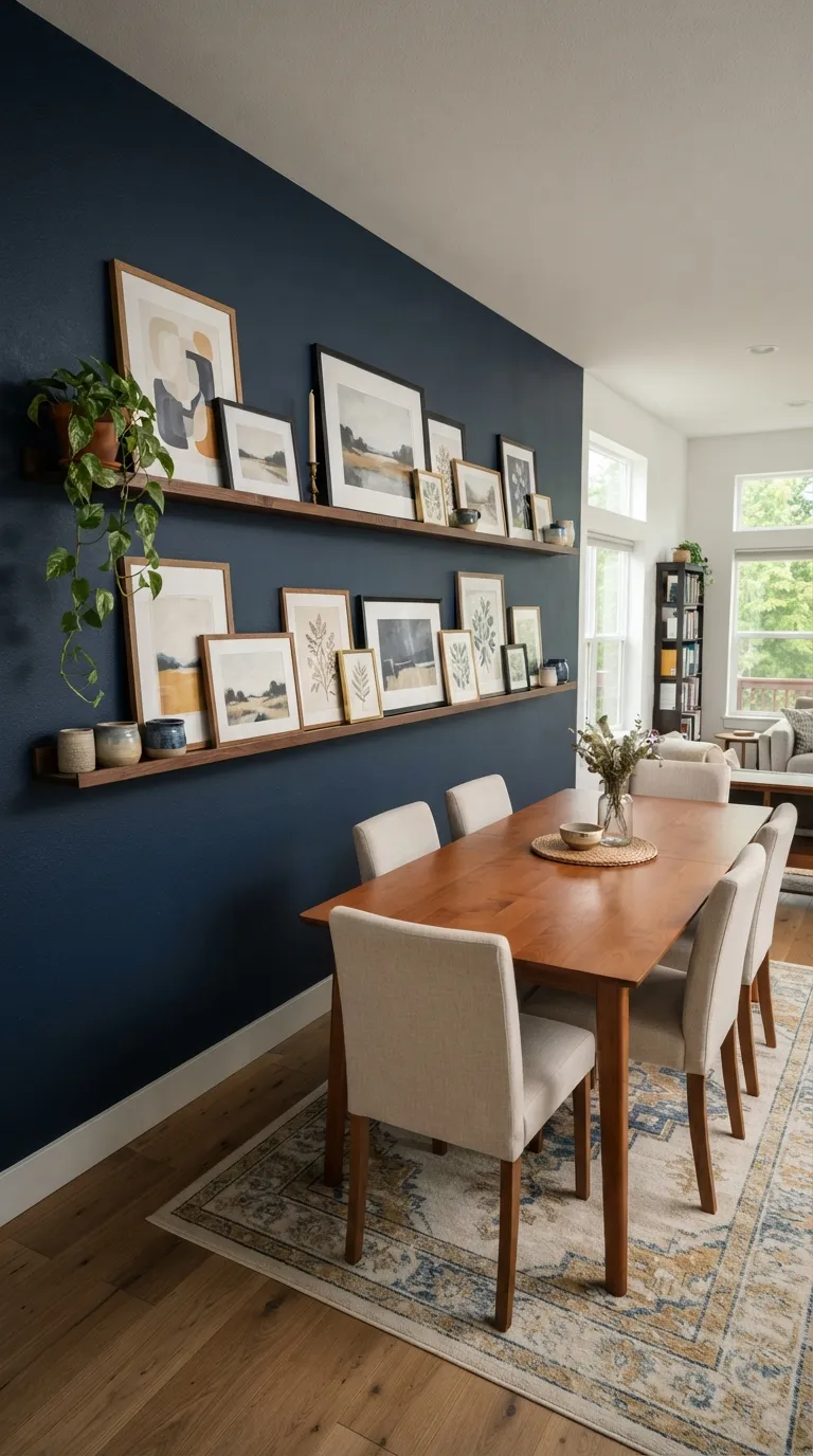 dining room wall decor ideas simple Full-Width Art Ledge