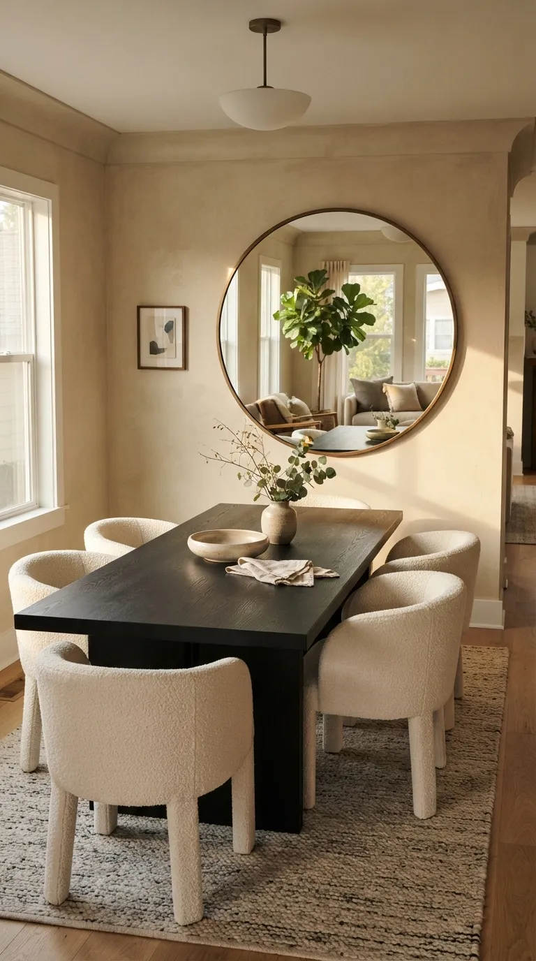 dining room wall decor ideas simple Oversized Round Mirror