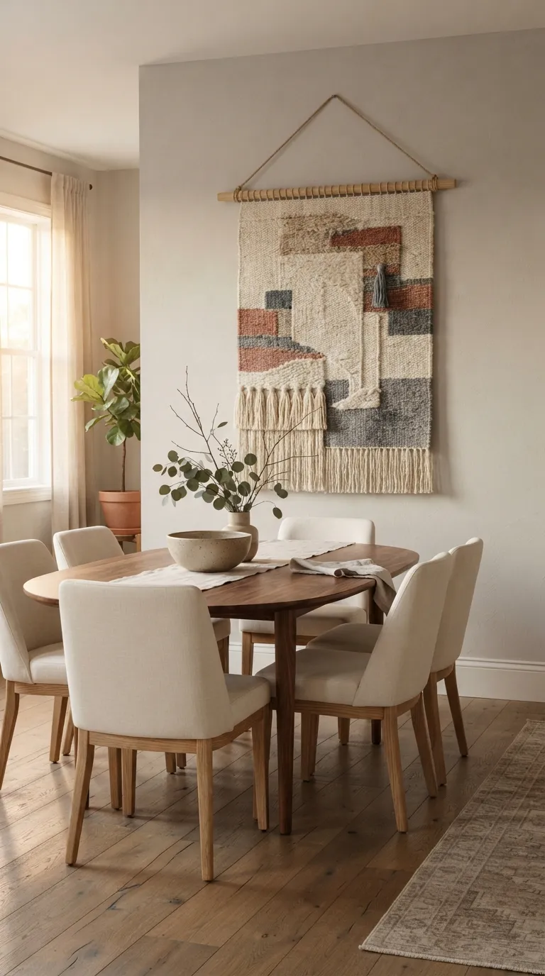 dining room wall decor ideas simple Soft Fabric Wall Hanging