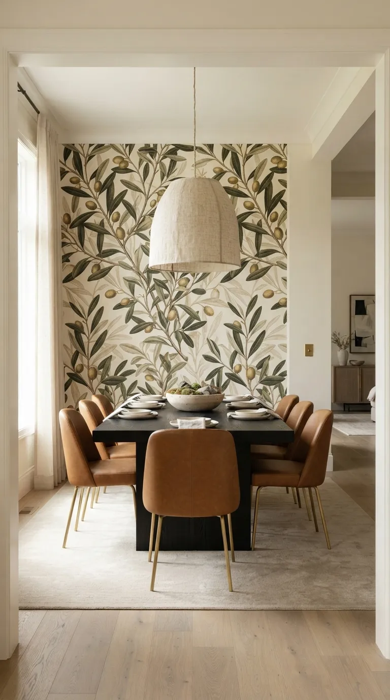 dining room wall decor ideas simple Statement Wallpaper Panel