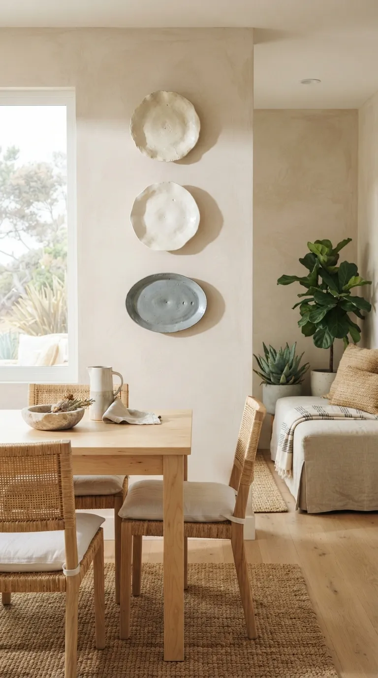 dining room wall decor minimalist Ceramic Plate Trio