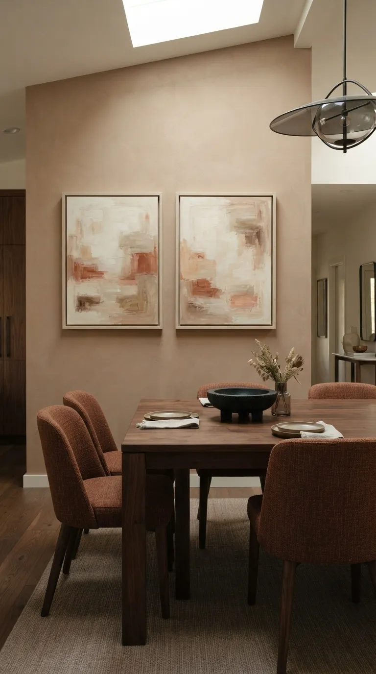 dining room wall decor minimalist Tonal Art Pair