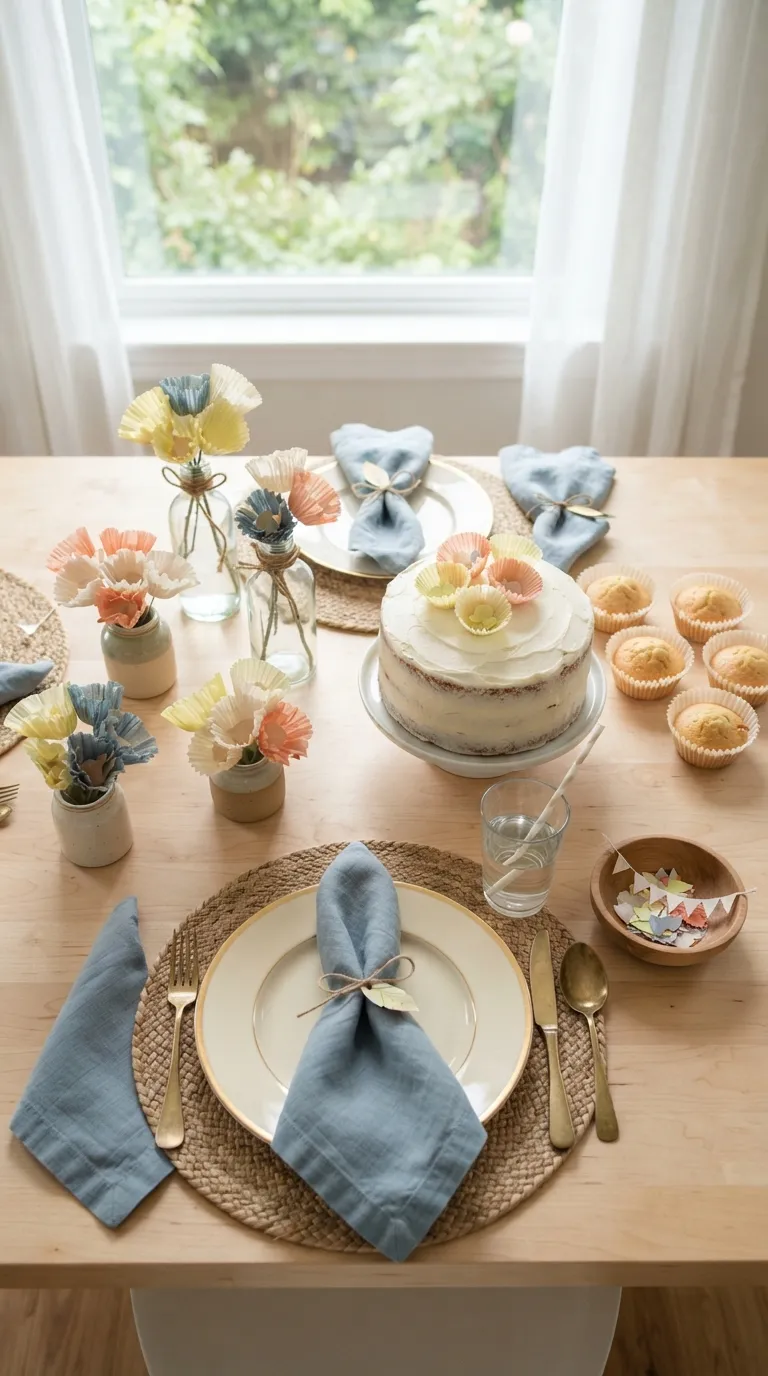 diy birthday decorations Cupcake Liner Flowers