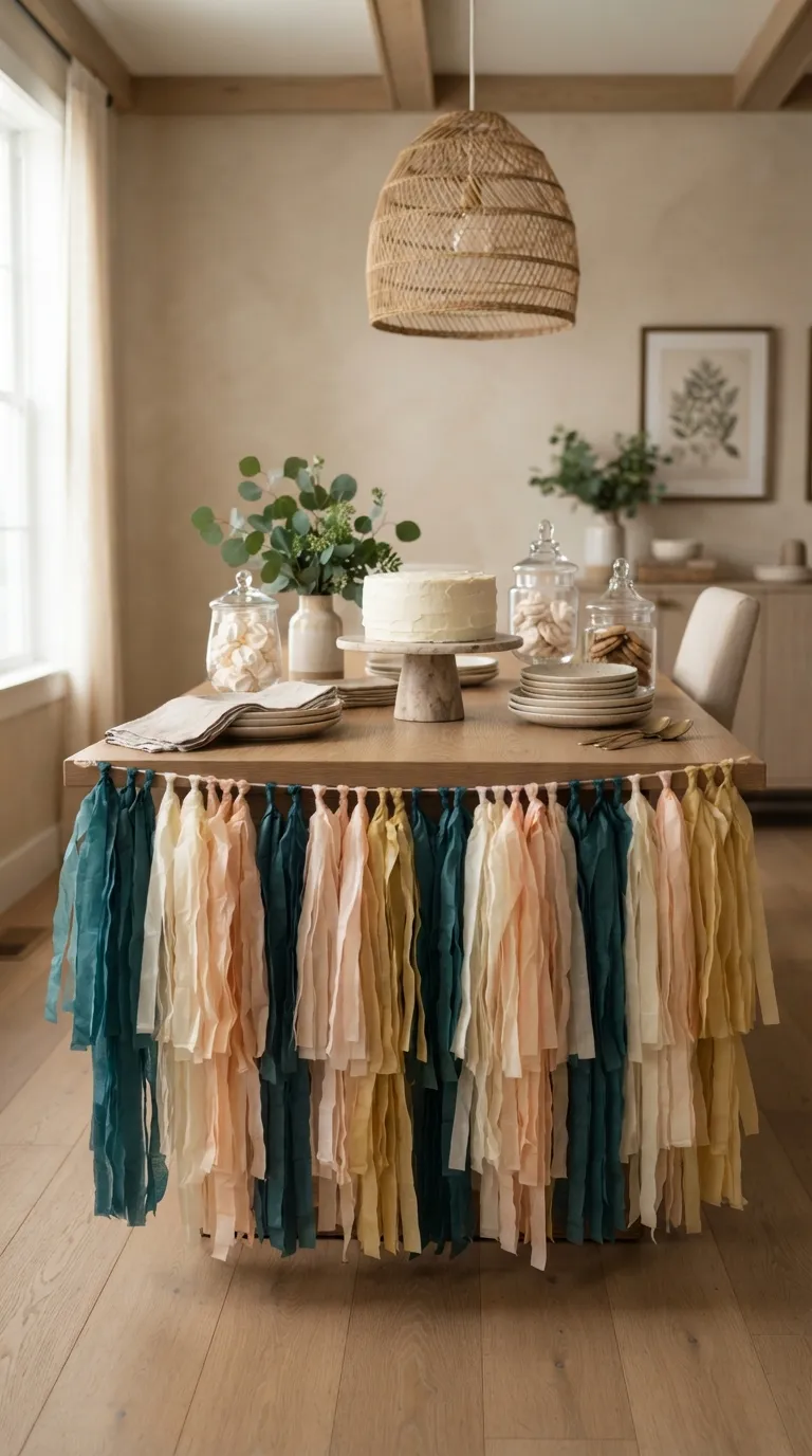 diy birthday decorations Fringe Cake Table