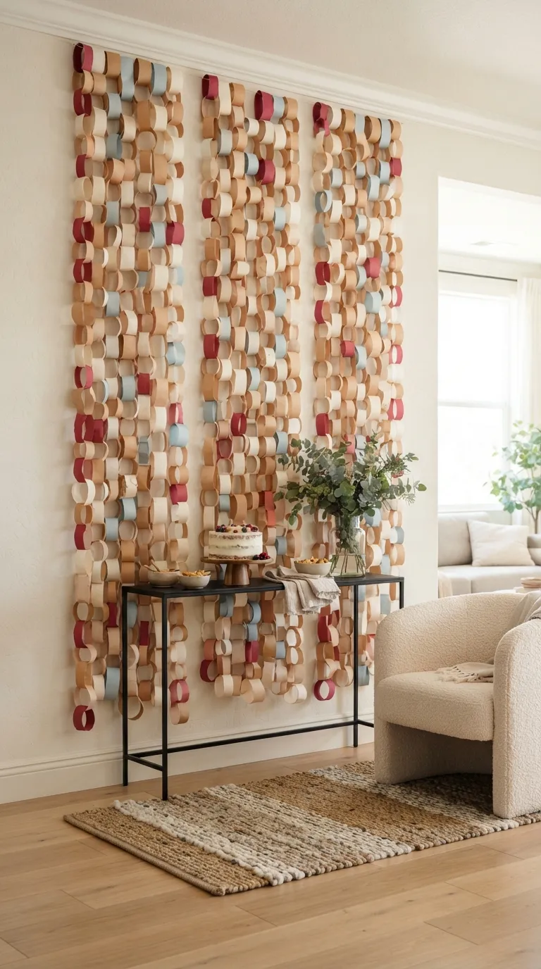 diy birthday decorations Paper Chain Backdrop
