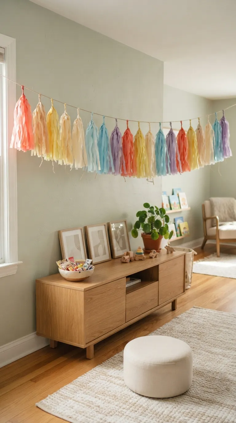diy birthday decorations Tissue Tassel Garland
