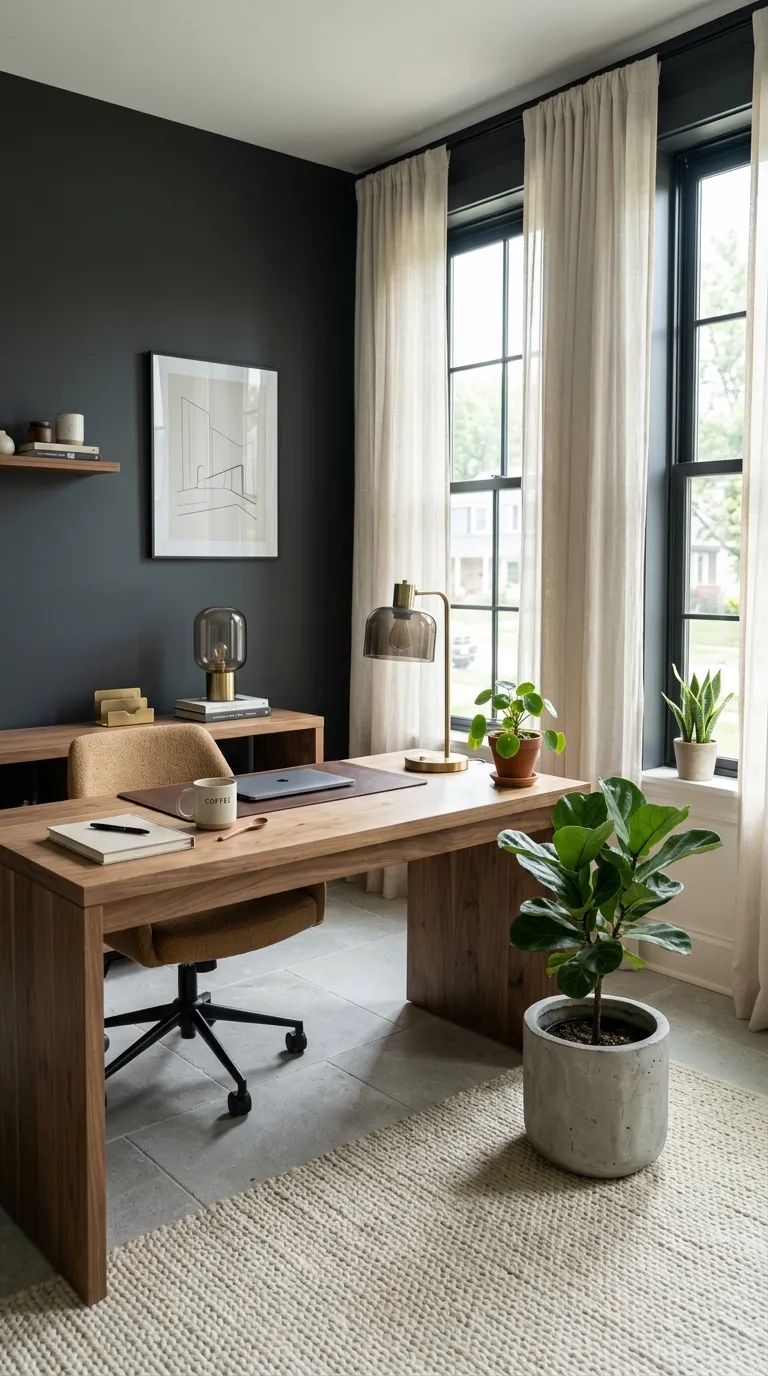 feng shui home office color ideas Charcoal Gray for a Strong, Sophisticated Workspace