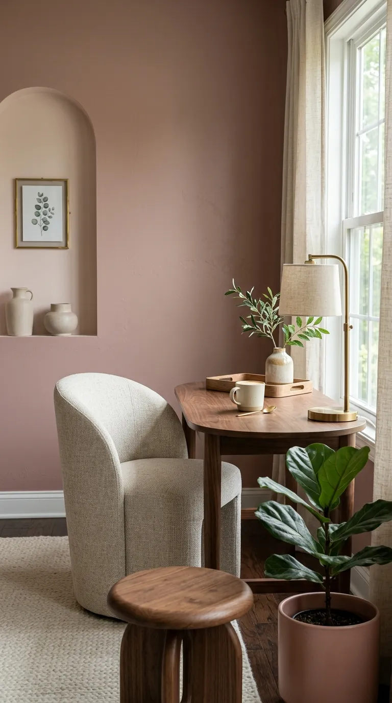 feng shui home office color ideas Dusty Rose for a Softer Office Mood