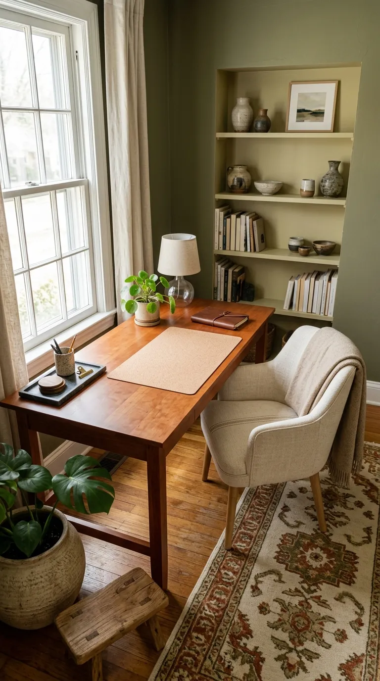 feng shui home office color ideas Olive Green for a Natural Focused Feel