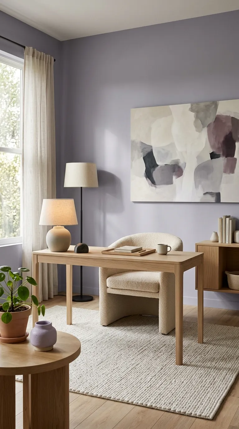 feng shui home office color ideas Soft Lavender for a Quiet Thinking Space