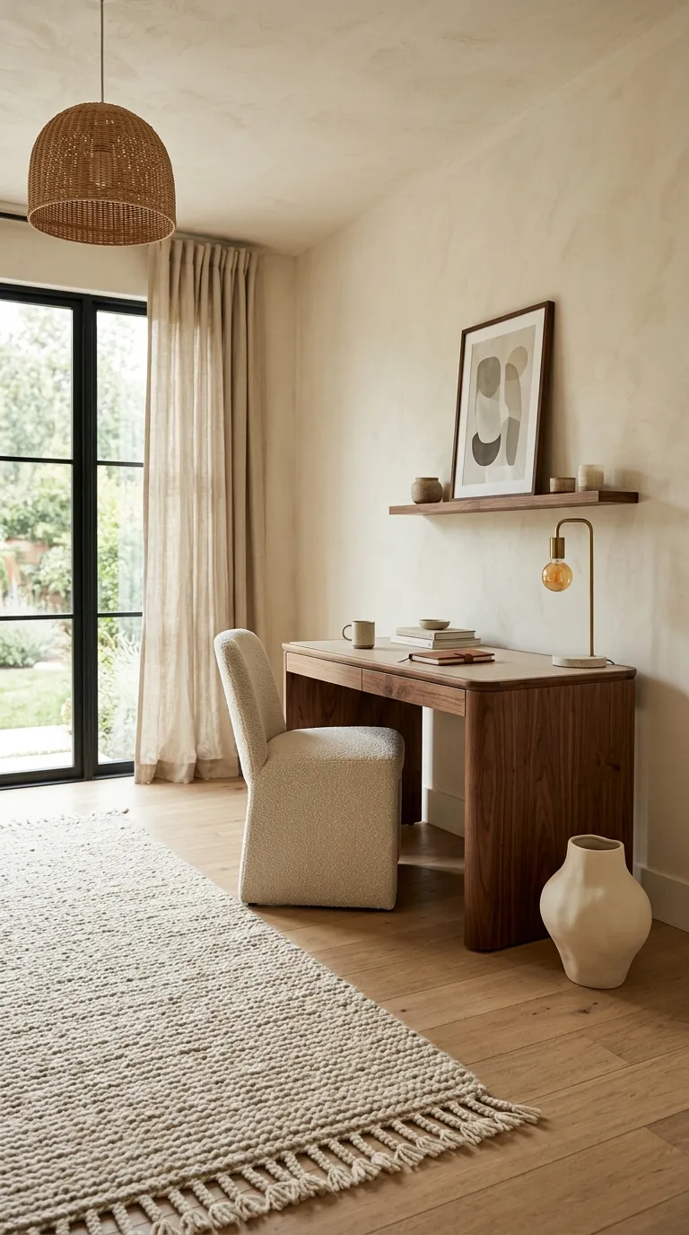feng shui home office color ideas Warm White for a Clear, Open Desk Area