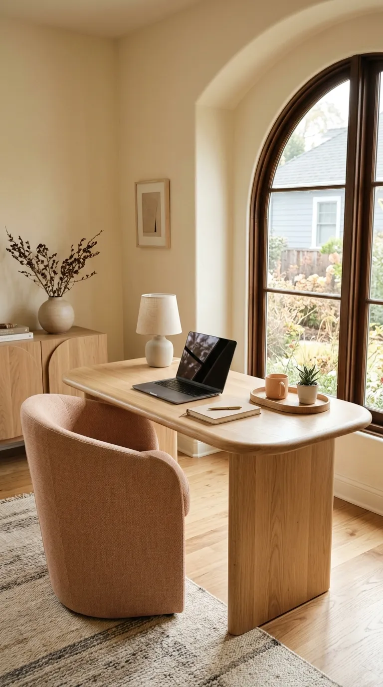 feng shui home office desk placement ideas Choose a Desk Shape With Soft Edges