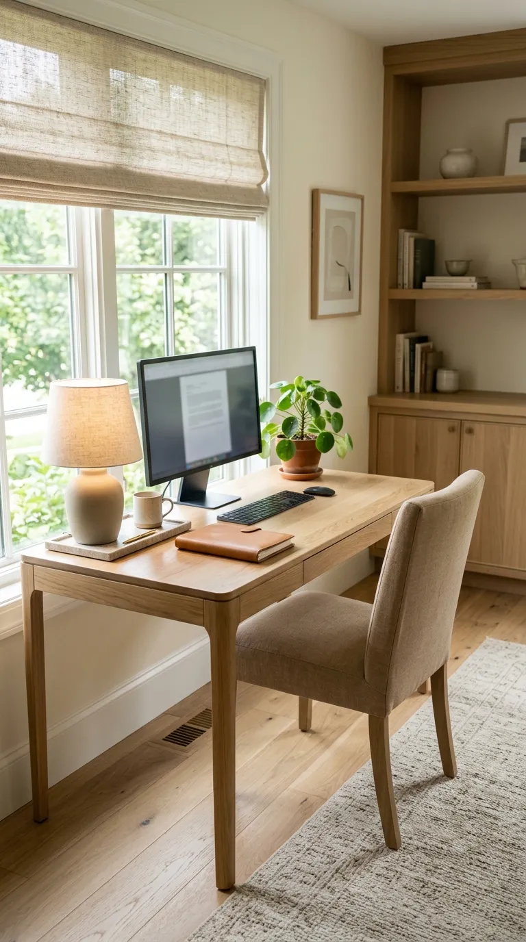 feng shui home office desk placement ideas Let Natural Light Fall From the Side